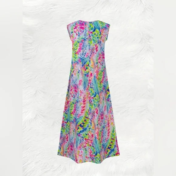 Lilly Pulitzer Colorful Sleeveless Maxi Dress Beach Cover Up - Picture 3 of 7